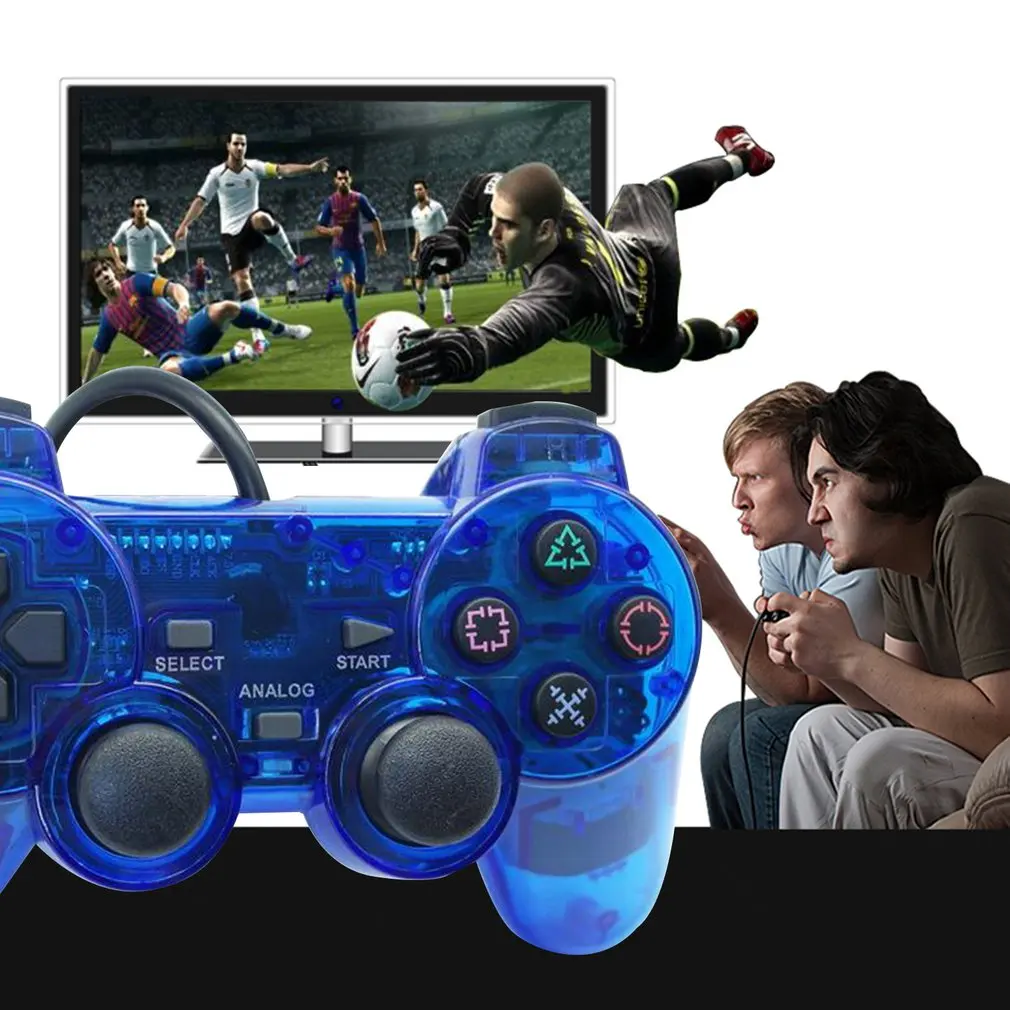 Проводной геймпад для sony PS2 контроллер Джойстик для plasystation 2 полное колебание Shock Joypad проводной контроллер