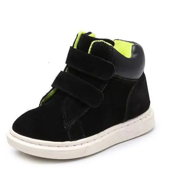 BOUSSAC Fashion High Children Shoes Boys Girls Genuine Leather Sneakers Student Baby Breathable Single Shoes Kids Flats