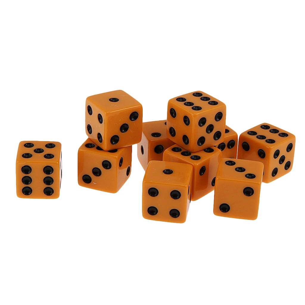 Pack of 10pcs 18mm Six Sided D6 Spot Dices for D&D TRPG Party Board Game Toys