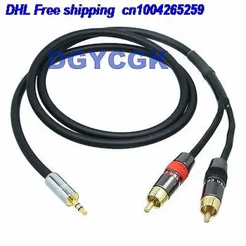 

EMS/ DHL 10pcs 3.5mm stereo TRS to 2-way L+R RCA AV mono TS cable 15FT adapter audio plug jack cable 22j