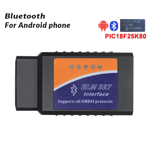 ELM327 V1.5 Bluetooth OBD2 V1.5 Mini Elm 327 PIC18F25K80 чип автоматический диагностический инструмент OBDII Android+ тестер тормозов Автомобильная Радио панель - Цвет: ELM327  Bluetooth
