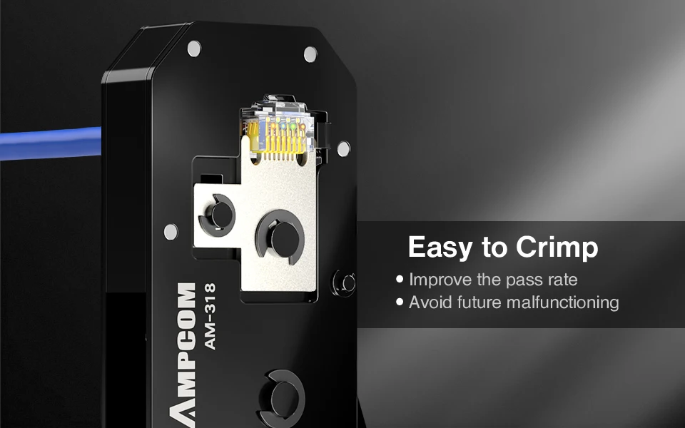 RJ45 konektor sa krimpoval pre stabilný prenos dát