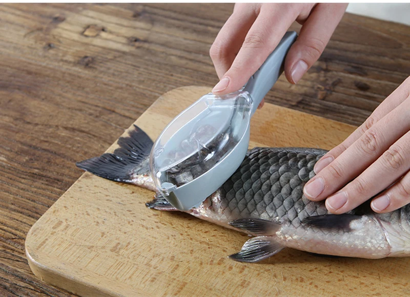 Простой в очистке пластиковый инструмент для очистки рыбы кухонный инструмент с крышкой кухонная утварь Рыбная чешуя ручной скребок висящий