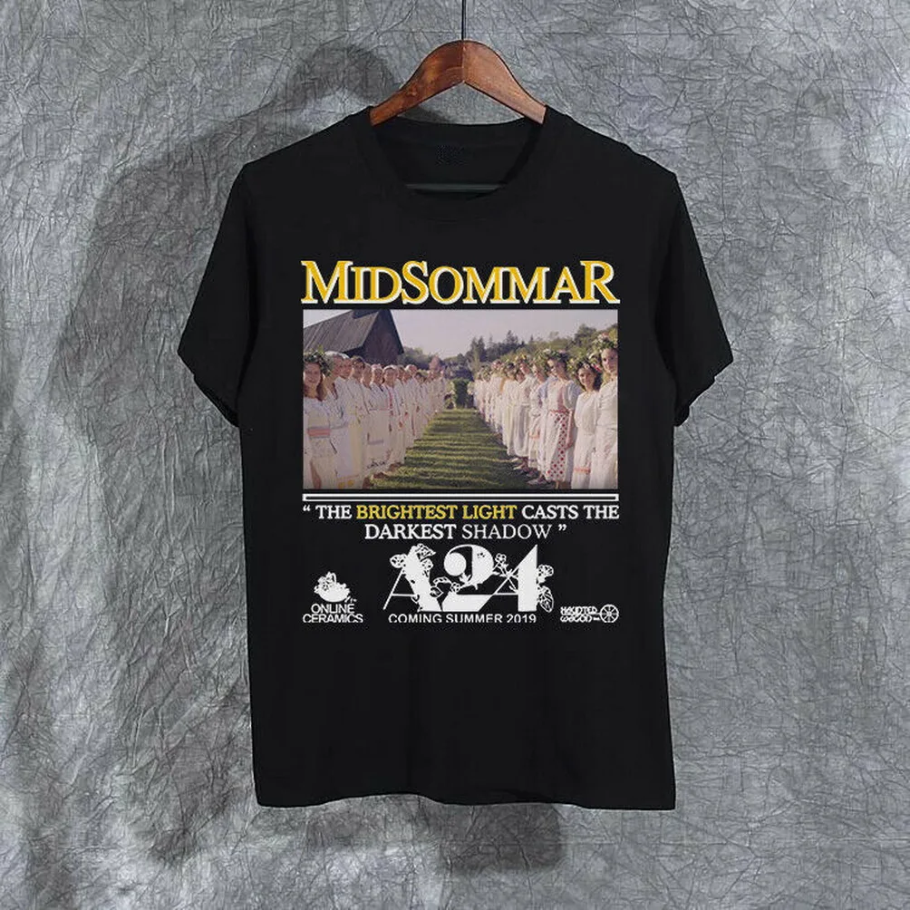 Midsommar A24 Unisex Black Shirt Gift For Menwomen Popular Tee | Мужская одежда