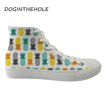 

Cute Pineapple watermelon Print High Top Sneakers for Women's Casual Ladies Flats Shoes Student canvas Shoes Size 36-48