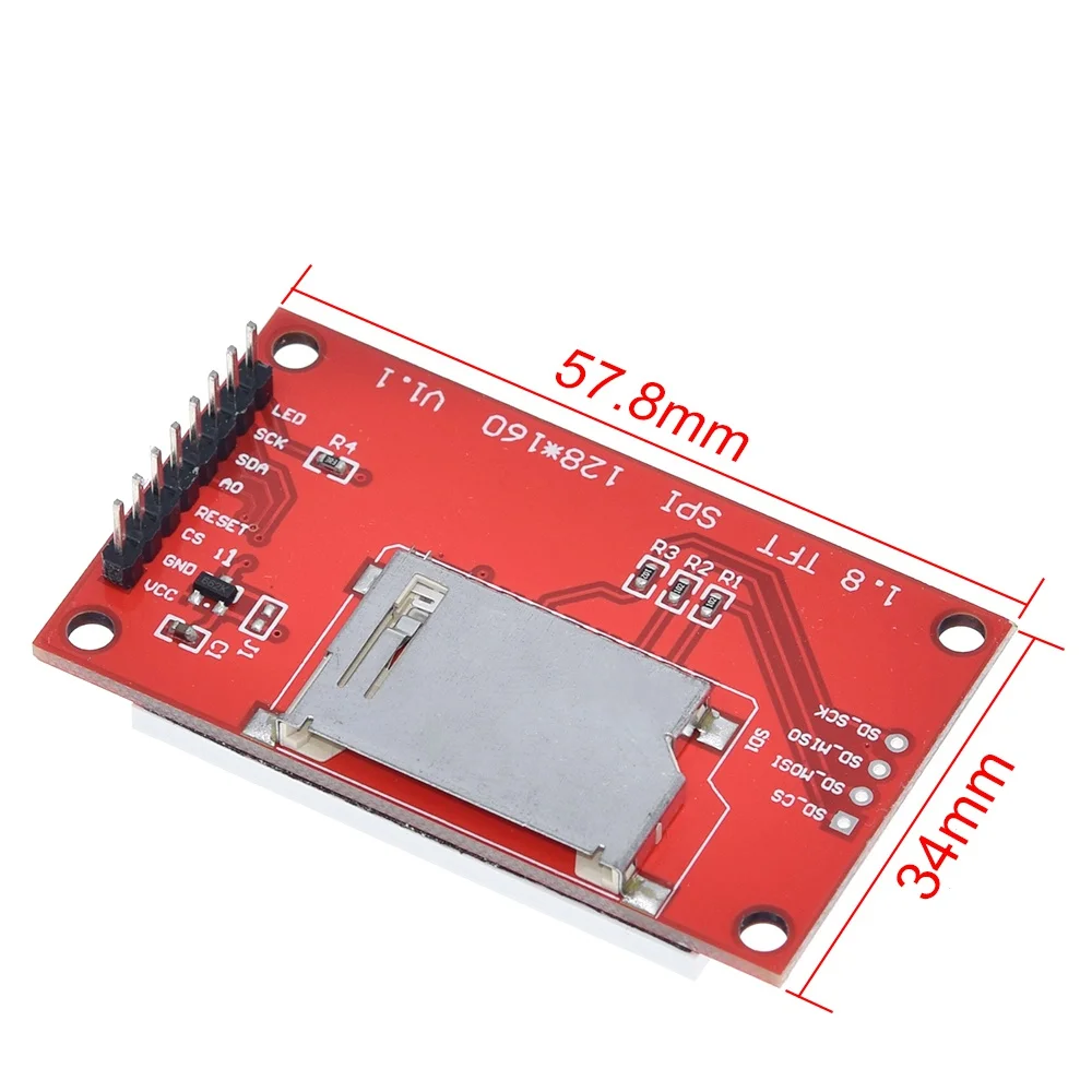 TZT 1,8 дюймов TFT lcd модуль ЖК-экран модуль SPI серийный 51 драйверы 4 IO драйвер TFT Разрешение 128*160 для Arduino