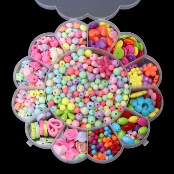 

Colorful Acrylic Beads Set for Jewelry Making Kids Craft DIY Necklace Bracelets 19QC