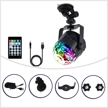 

Hot 15 Colors LED USB Car DJ Disco Ball Lumiere 5W Sound Activated Projector RGBP Stage Lighting Effect Lamp Light Car Lights