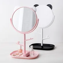 Рукава милый питомец мультфильм большой размер вращающийся макияж зеркало Настольный органайзер зеркало с лотком макияж маленькое зеркало принцесса зеркало