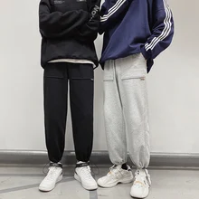 Спортивные штаны мужские модные однотонные хлопковые повседневные штаны для бега мужские уличные свободные спортивные штаны хип-хоп прямые брюки мужские s