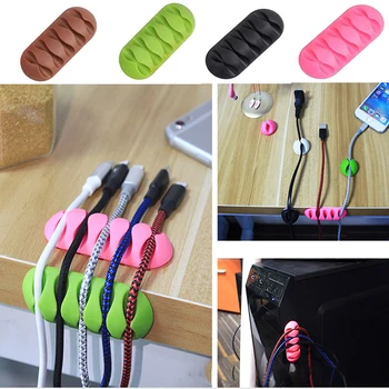 

Cable Winder Cord Organizer Earphone Holder Charger wire fixing device Desktop Phone Cables Silicone Tie Fixer Wire Management