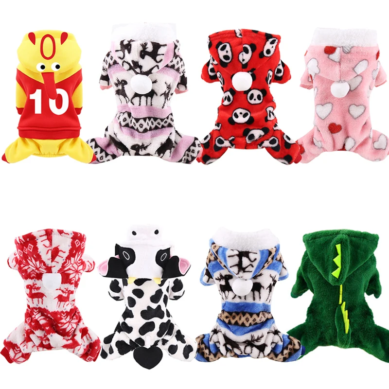 Soft Warm Pet Dog Clothes for Dogs Jumpsuits Fleece Dog Coat Jacket Pet Pajamas Chihuahua