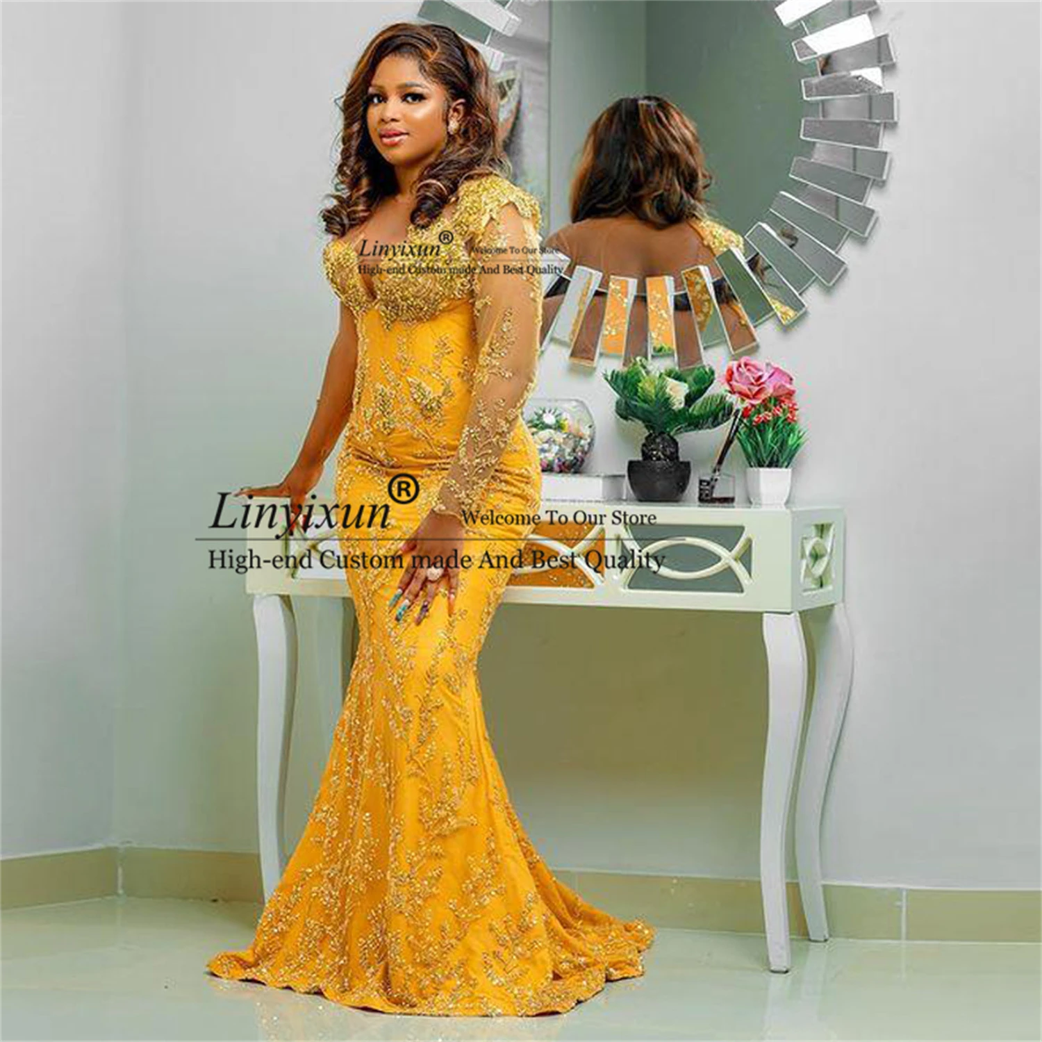 Yellow Mermaid Prom Dresses With ...