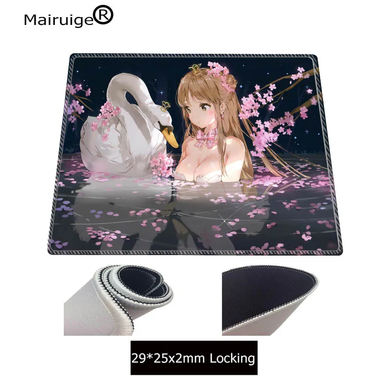  80*30/90*40 Anime girl and swan Extra Large Lock Edge mouse pad Gaming Mousepad Speed mousepad game
