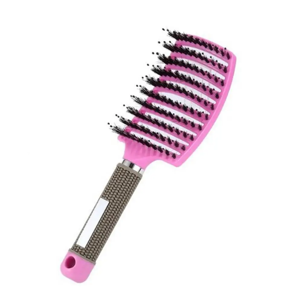 Pink B Массаж волос головы Антистатическая расческа салонная расческа для женщин влажные кудрявые Detangle щетка для волос для салона парикмахерские инструменты для укладки - Цвет: Pink B