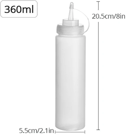 white-360ml Кухня пластиковая бутылка для суши инструмент для приправ горчица диспенсер соус масло с уксусом кетчуп соусник Кухонные гаджеты - Цвет: white-360ml