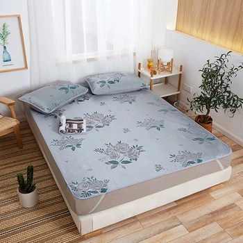 

Flowers Printing Soft Comfortable Summer Bed Sheet Cool Smooth Breathable Bedding Bedspread Mattress Cover with Elastic Band