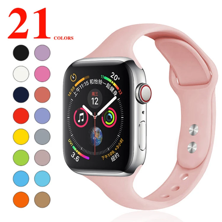 Ремешок для Apple Watch 38 мм 42 часы 4 5 3 2 ремешок 44 40 спортивный силиконовый ремень