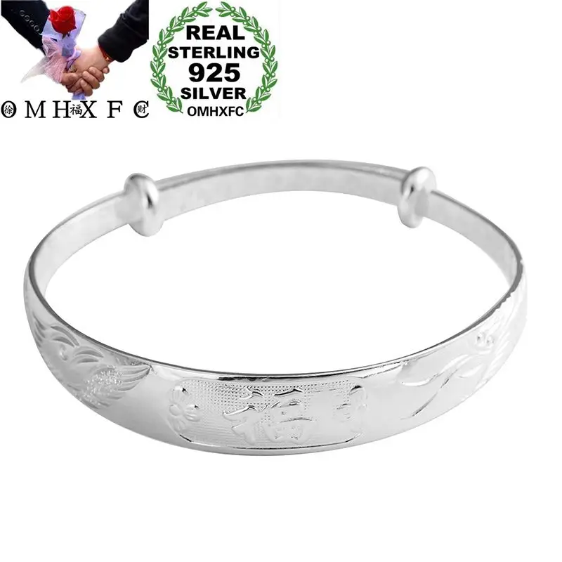 OMHXFC Wholesale European Fashion Woman Girl Party Wedding Gift Dragon Phoenix 925 Sterling Silver Bangles Bracelets BE142 | Украшения и