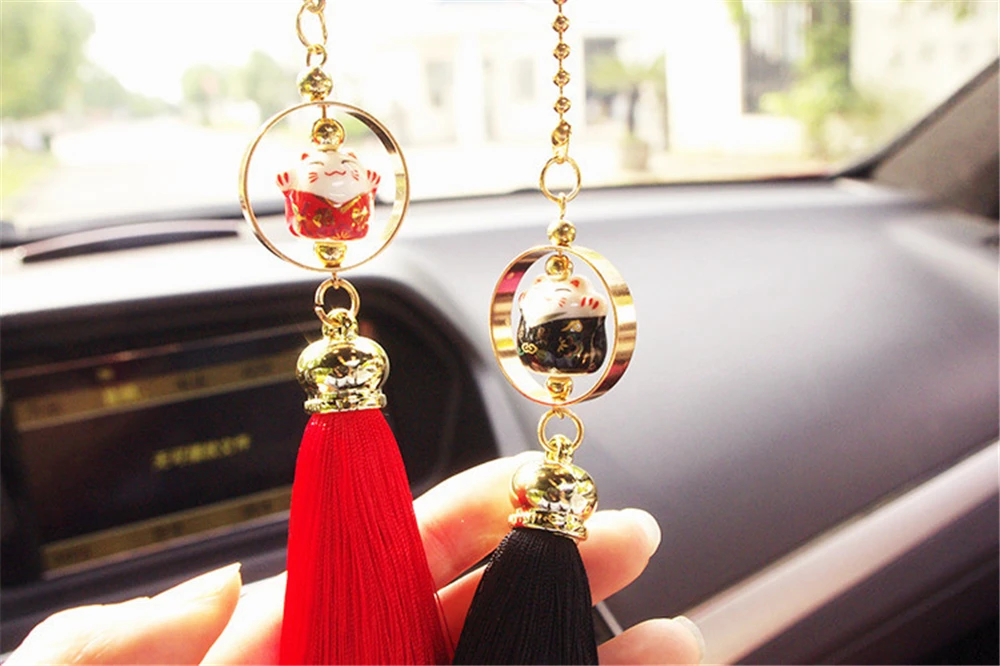 Автомобильная подвеска Lucky Cat, Автомобильная подвеска для зеркала заднего вида, безопасная Автомобильная подвеска, Автомобильная подвеска, аксессуары для салона автомобиля
