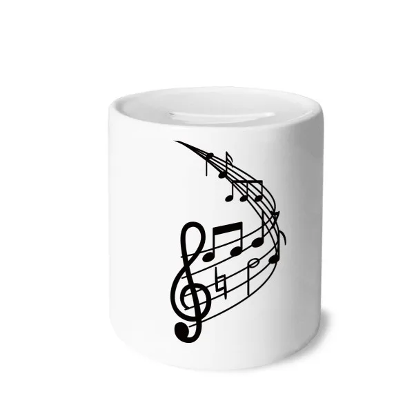 

Round-shaped Curved Music Notes Money Box Saving Banks Ceramic Coin Case Kids Adults