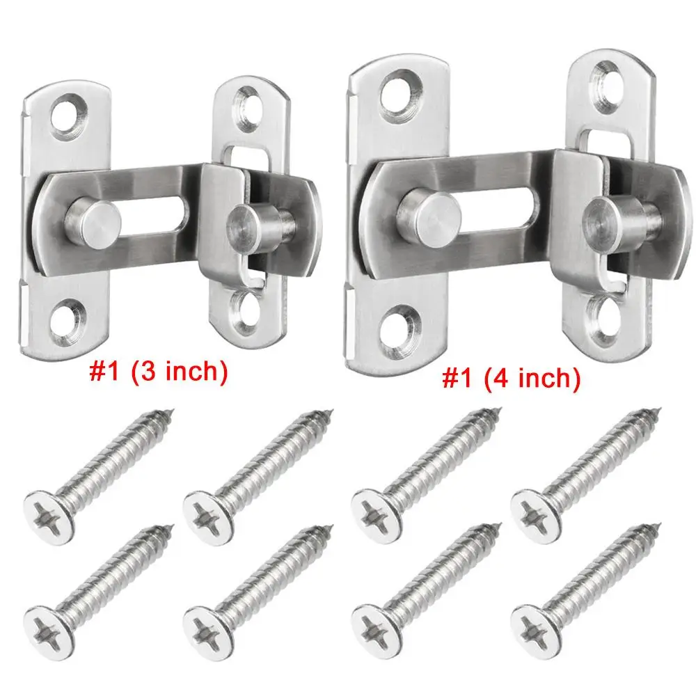 Дверная защелка болт из нержавеющей стали дверная Пряжка прочная 90 ° изогнутый