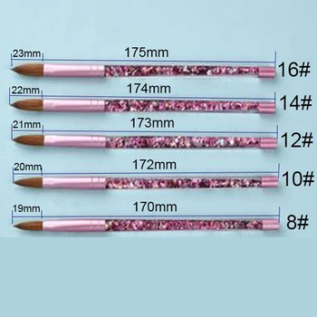

1PC Pink Beauty Kolinsky Sable Acrylic Nail Brush with Liquid Flow Glitter Nail Art Brush for Nail Art Tools