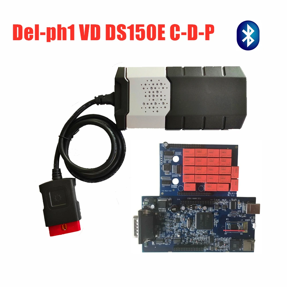 Горячая распродажа! vci VD DS150E C-D-P профессиональный адаптер для Delphis 2016r0/2015r3 программного обеспечения obd obd2 с/без Bluetooth - Цвет: with bluetooth