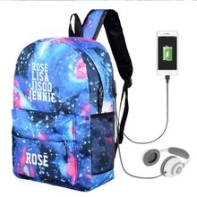 USB Черный Розовый JISOO Лиза Роза Дженни рюкзак убить эту любовь Студенческая сумка школьный стиль мировой тур в вашем районе