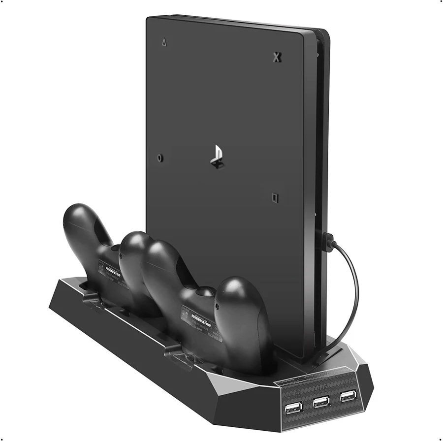 Для PS4 Slim Pro охлаждающая подставка с вентилятором держатель двойные контроллеры зарядная станция с портом концентратора для Sony Playstation4 PS4 Slim Pro