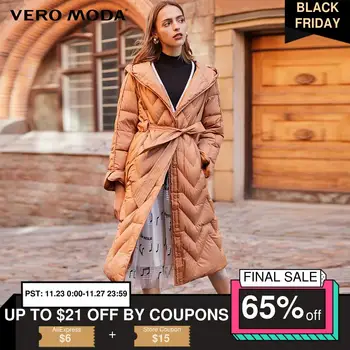 

Vero Moda Women's Cinched Waist Hooded White Duck Down Jacket | 319412513