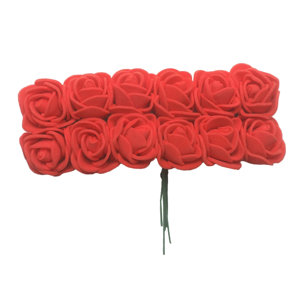 144x Artificial Foam Rose Flower With Stems Wedding Bridal Shower Bouquet Home Decoration