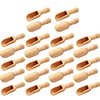 

24Pcs Mini Wooden Spoons,Mini Bamboo Spoons for Bath Salts, Tea Scoop, Washing Powder Spoon,Wooden Candy Spoon