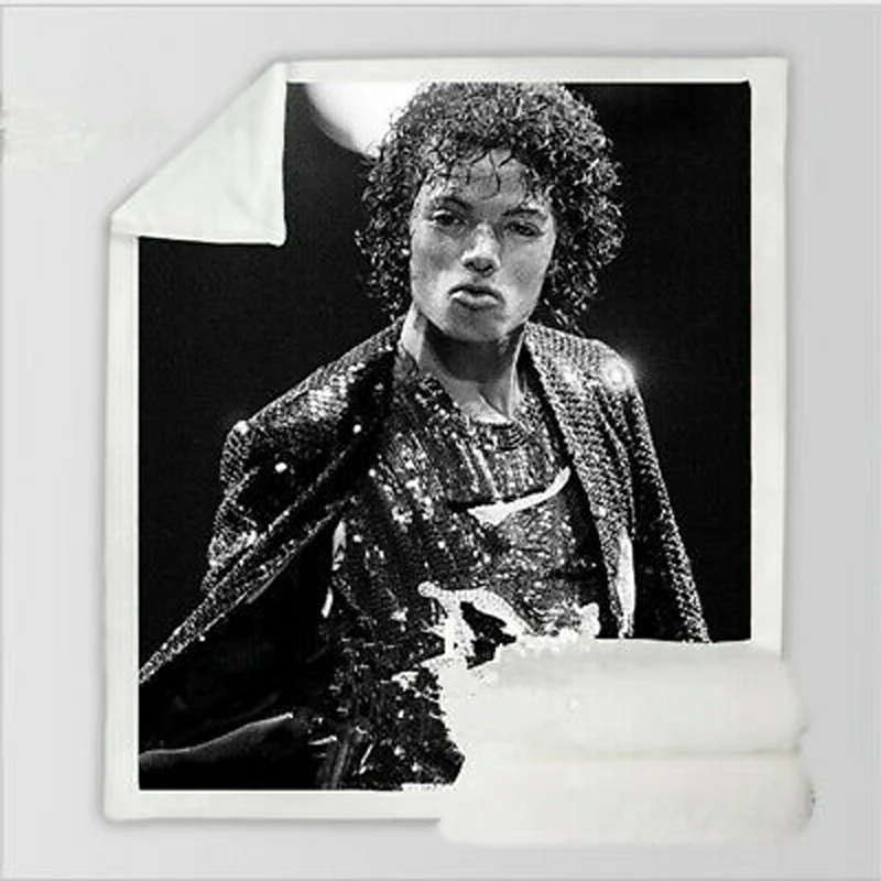 Michael Jackson 3d printed fleece blanket for Beds Hiking Picnic Thick Quilt Fashionable Bedspread Sherpa Throw Blanket style-10