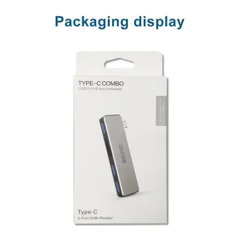

Portable USB 3.0 Universal Docking Station 4-in-1 Type-c To USB+Security Digital Card+TF Card High Definition Docking Station