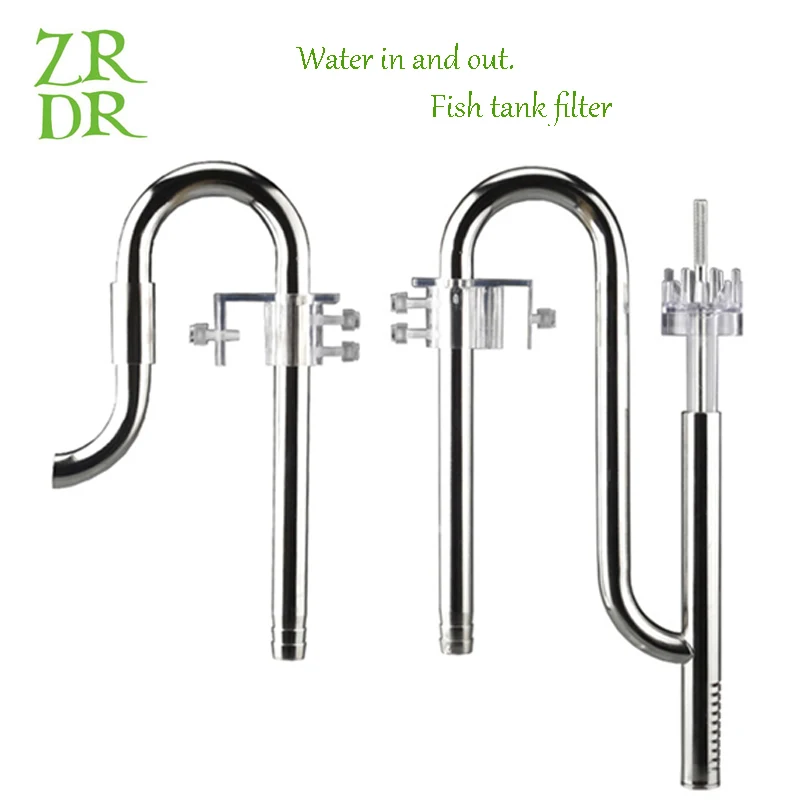 12mm16mmaquarium lírio tubo com superfície skimmer entrada e saída de aço inoxidável para aquário filtro plantado tanque de peixes