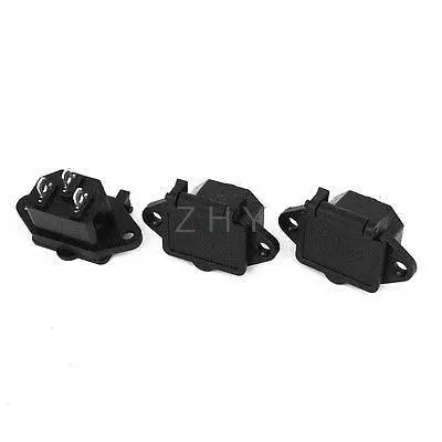 

AC 250V 10A 3-Pin IEC320 C14 Inlet Plug Power Socket Black 3pcs w Cover