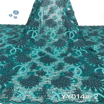 

New style French net lace African silver tulle mesh lace fabric green high quality nigerian sequin 3 d embroidery lace fabric