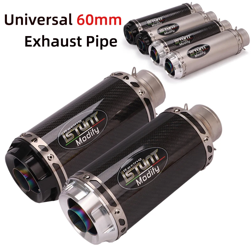 

Universal 60MM Motorcycle Exhaust Escape Modified Carbon Fiber Pipe Muffler DB Killer For Z900 MT-03 R1 R6 CBR250 ATV Dirt Bike
