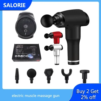 

6 Gear Massage Gun 5 Head Muscle Massager Guns Powerful Rotating Percussion Massage Slimming Gun Muscle Stimulator Pain Relief
