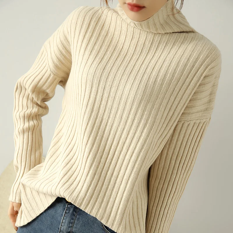 2020 New Fashion Sweater Women Turtleneck 100% Wool Knitting Loose Style Pullovers Hot Sale Long Sleeve Female Jumpers 2020 New Fashion Sweater Women Turtleneck 100% Wool Knitting Loose Style Pullovers Hot Sale Long Sleeve Female Jumpers