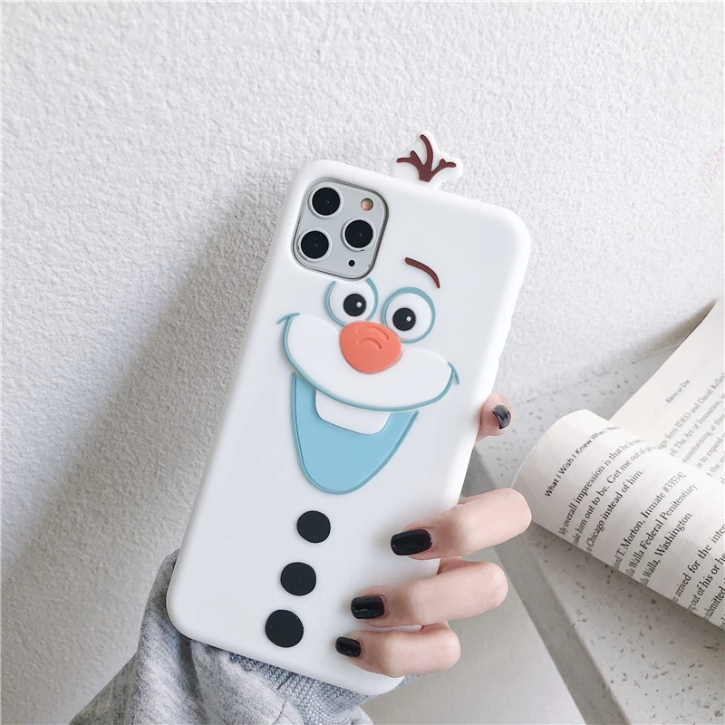 Супер милый мультяшный Замороженный Олаф чехол для телефона для iPhone 11 Pro X XS Max XR 6 6s 7 8 Plus 3D Мягкая силиконовая задняя крышка Fundas Coque - Цвет: 1