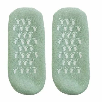 

1 Pair Green Revive Moisturising Gel Socks Whitening Exfoliating Foot Spa Gel Socks Heel Protectors Feet Skin Care