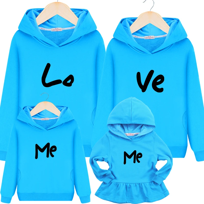 Одежда для всей семьи; свитер для мамы, дочки, папы и сына; топы с надписью «Love»; пуловер с длинными рукавами; теплый домашний хлопковый топ