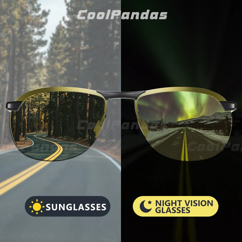 

2020 Aluminum Men's Sunglasses Men Polarized Day And Night Vision Goggles Driving Glasses Anti-glare UV400 Women zonnebril heren
