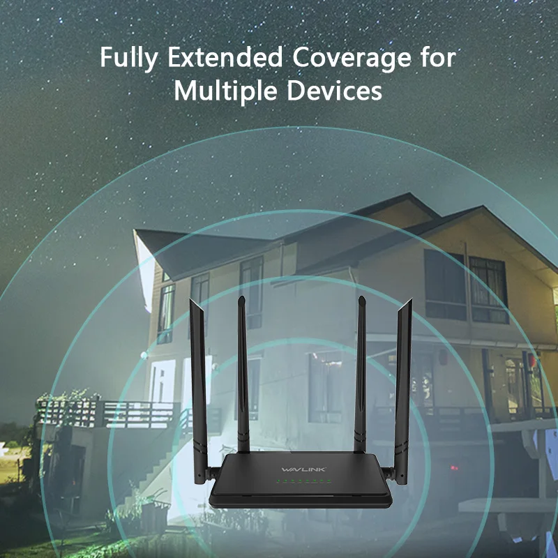 Wavlink WiFi Router N300 Wireless Wi-Fi Router 4x5dBi High Power Antennas 2.4GHz Band 300mbps Repeater with Smart APP easy setup