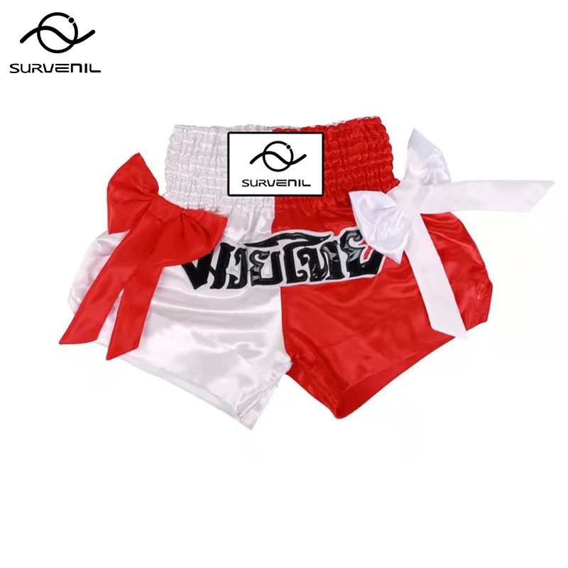 Details about   Women's Breathable Muay Thai Shorts Embroidered Patch Kickboxing Competition New 