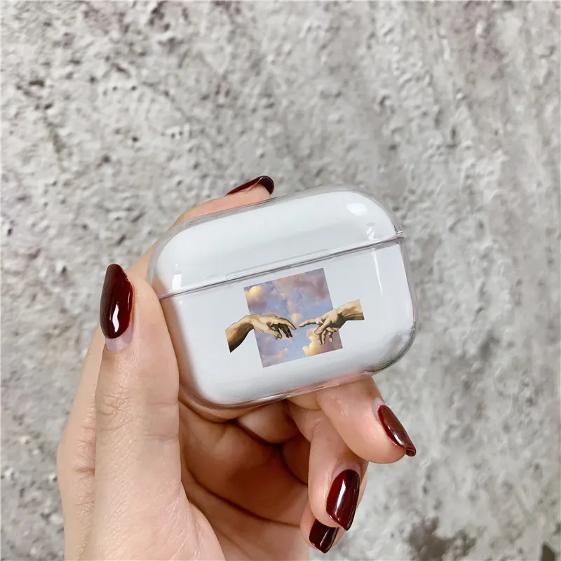Модный чехол с забавным рисунком пальцев для Apple Airpods Pro прозрачный Твердый Crtystal Air