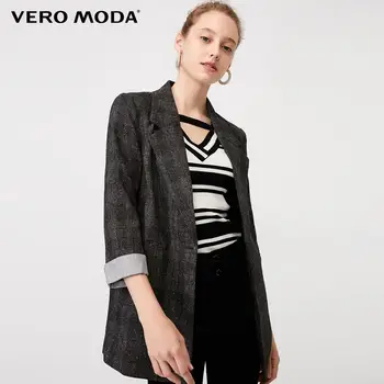 

Vero Moda Women's Mid-length Lapel Dark Plaid Pattern 3/4 Sleeves Blazer | 320108537