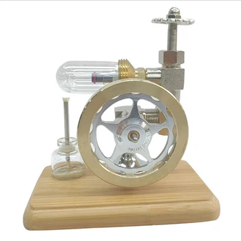 

DIY Stem Adjustable Speed Free Piston Stirling Engine Model with Wooden Base